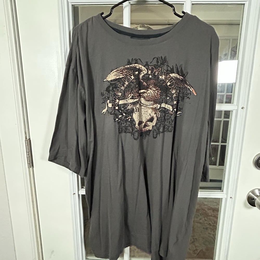 Harley Davidson 2008 Eagle Skull  Graphic Tee Charcoal Gray XXXL Biker Moto